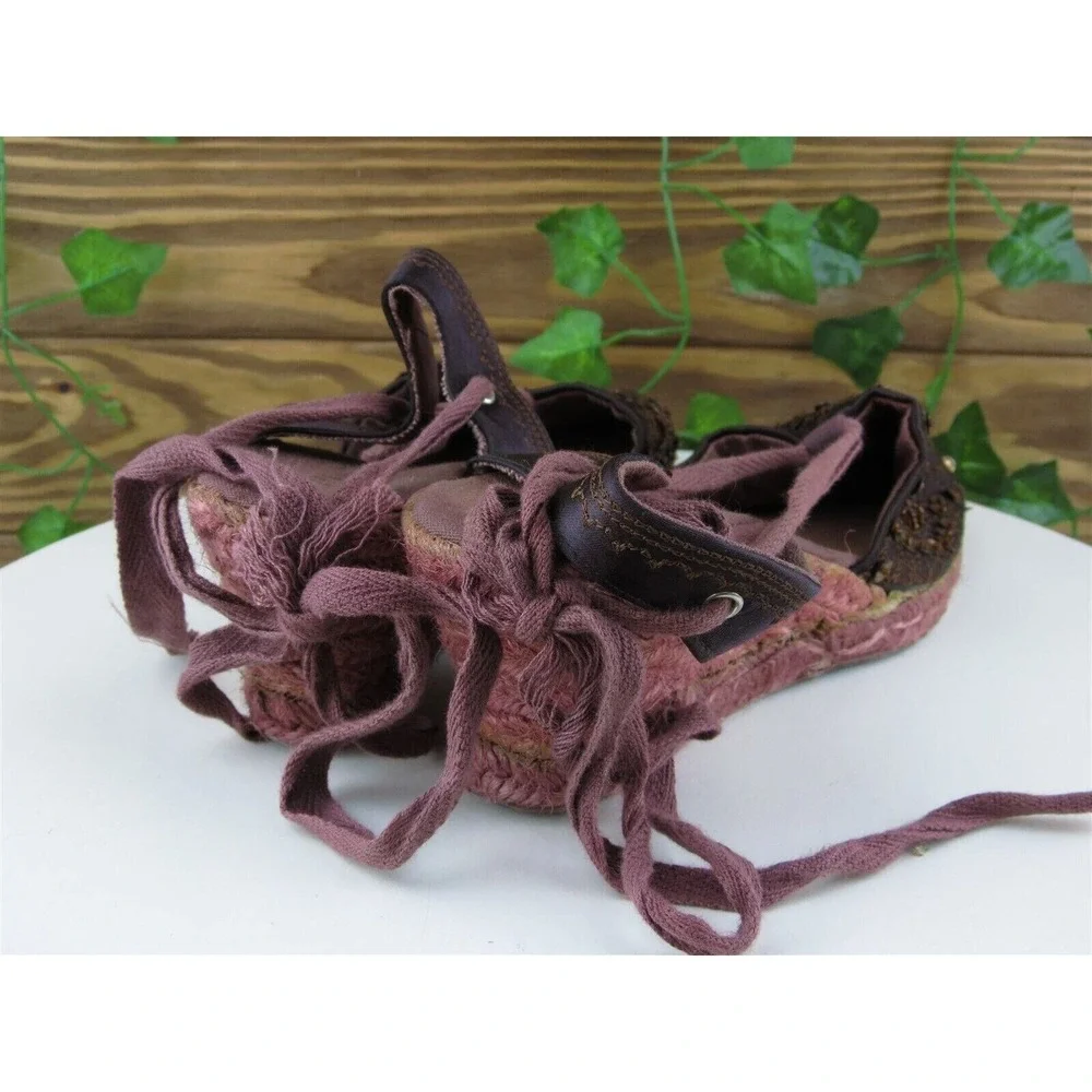 Chair Fernandez Size 38 M Women‎ Sandal Ankle Strap Brown Fabric